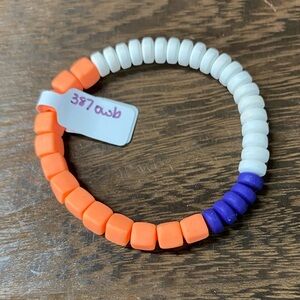 NWT Handcrafted Orange, White, & Blue Spirit Bracelet